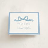 "Painted Bow" - Baby Shower Thank You Cards in Sky by Teju Reval - Front