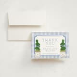 "Topiary" - Baby Shower Thank You Cards in Periwinkle by Jenna Holcomb - Card with Envelope