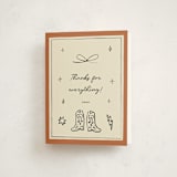"El Ranchero" - Baby Shower Thank You Cards in Rust by Ani Somi - Front