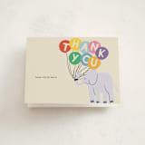 "Elephant Parade" - Baby Shower Thank You Cards in Cream by Harriet Richter - Front