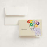 "Elephant Parade" - Baby Shower Thank You Cards in Cream by Harriet Richter - Card with Envelope