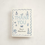"Nautical doodles" - Baby Shower Thank You Cards in Denim by Cass Loh - Front