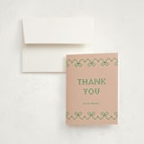 "Needlepoint" - Baby Shower Thank You Cards in Grass by Studio Suku - Card with Envelope