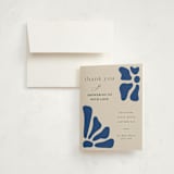 "Modern Bloom" - Baby Shower Thank You Cards in Cobalt by Joyce Pinheiro - Card with Envelope