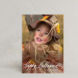 "Spooky Script" - Halloween Cards in Ghostly white by Hooray Creative - Front