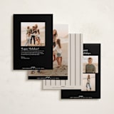 "Halford" - Holiday Cards in Snow by Robert and Stella - Back of Card Options