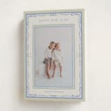 "Delicate botanical frame" - Holiday Cards in Blue Jay by Lucrecia Caporale - Folded Card