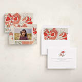 "Holiday Lily" - Holiday Cards in Vermillion by Lise Gulassa - Assembled