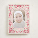 "One Red Bow" - Holiday Cards in Poinsettia by Anne Ciotola - Front