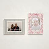"One Red Bow" - Holiday Cards in Poinsettia by Anne Ciotola - Photo Orientation Options