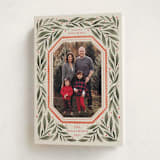 "Botanical Scallop Frame" - Holiday Cards in Wintergreen by Kristen Magee - Folded Card