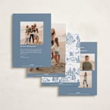 "Christmas Toile" - Holiday Cards in Periwinkle by Jennifer Lew - Back of Card Options