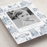 "Christmas Toile" - Holiday Cards in Periwinkle by Jennifer Lew - Detail