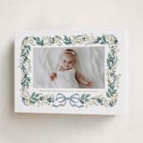 "Watercolor Bow Garland" - Holiday Cards in Blueberry by Jackie Crawford - Folded Card