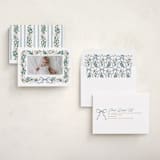"Watercolor Bow Garland" - Holiday Cards in Blueberry by Jackie Crawford - Assembled
