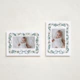 "Watercolor Bow Garland" - Holiday Cards in Blueberry by Jackie Crawford - Photo Orientation Options