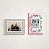 "Bough and Bow" - Holiday Cards in Candy Cane by Itsy Belle Studio - Photo Orientation Options