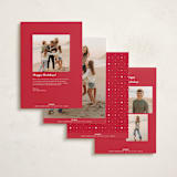 "Christmas Ribbon" - Holiday Cards in Candy Apple by Erica Krystek - Back of Card Options