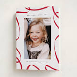 "Christmas Ribbon" - Holiday Cards in Candy Apple by Erica Krystek - Folded Card