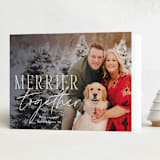 "Merrier Together Story NonFoil" - Holiday Cards in Navy by Lisa Assenmacher - Folded Card