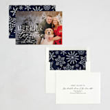 "Merrier Together Story NonFoil" - Holiday Cards in Navy by Lisa Assenmacher - Assembled