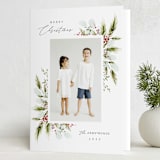 "Delicate Sprigs" - Holiday Cards in Peppermint by Kate Ahn - Folded Card