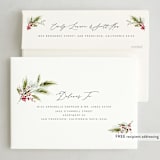 "Delicate Sprigs" - Holiday Cards in Peppermint by Kate Ahn - FREE Recipient Addressing
