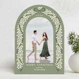 "Garland Frame" - Holiday Cards in Evergreen by Erin German - Front
