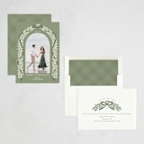 "Garland Frame" - Holiday Cards in Evergreen by Erin German - Assembled