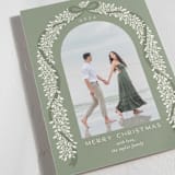 "Garland Frame" - Holiday Cards in Evergreen by Erin German - Detail