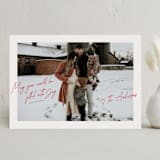 "Handwritten Joy" - Holiday Cards in Winterberry by Ashley Iwafuchi - Front