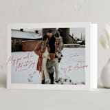 "Handwritten Joy" - Holiday Cards in Winterberry by Ashley Iwafuchi - Folded Card
