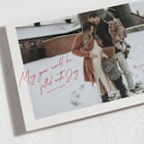 "Handwritten Joy" - Holiday Cards in Winterberry by Ashley Iwafuchi - Detail