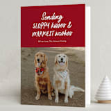 "Dog Wishes" - Holiday Cards in Cardinal by Ekko Studio - Folded Card