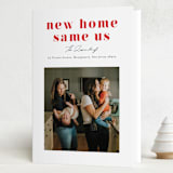 "New Home Same Us" - Holiday Cards in Candy Cane by Mansi Verma - Folded Card