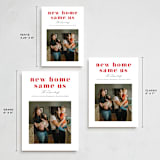 "New Home Same Us" - Holiday Cards in Candy Cane by Mansi Verma - Formats Available