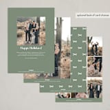 "too merry" - Holiday Cards in Sagewood by Design Lotus - Back of Card Options