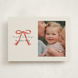 "Painted Bow" - Holiday Cards in Peppermint by Laura Hankins - Front