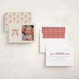 "Painted Bow" - Holiday Cards in Peppermint by Laura Hankins - Assembled