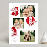 "Botanical Joy" - Holiday Cards in Candy Cane by Shari Margolin - Front