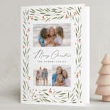 "Cabriole" - Holiday Cards in Greenery by Carly Reed Walker - Folded Card