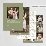 "joyful greenery" - Holiday Cards in Moss by Phrosné Barwood - Back of Card Options