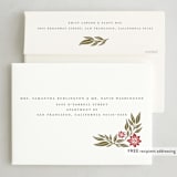 "Deco Poinsettia" - Holiday Cards in Cream by Katharine Watson - FREE Recipient Addressing