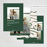 "Holiday Cheer Ribbon" - Holiday Cards in Evergreen by Alicia Schultz - Back of Card
