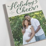 "Holiday Cheer Ribbon" - Holiday Cards in Evergreen by Alicia Schultz - Detail