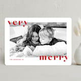 "very and merry" - Holiday Cards in Candy Cane by Julia Hall - Front