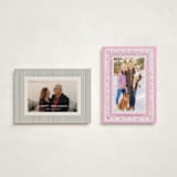 "Modern Tapestry" - Holiday Cards in Rose by Gwen Bedat - Photo Orientation Options