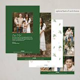 "Understated Pine Swag" - Holiday Cards in Snow by Erika Firm - Back of Card Options