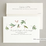 "Understated Pine Swag" - Holiday Cards in Snow by Erika Firm - FREE Recipient Addressing