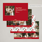 "Swept Away" - Holiday Cards in Berry by Lehan Veenker - Back of Card Options